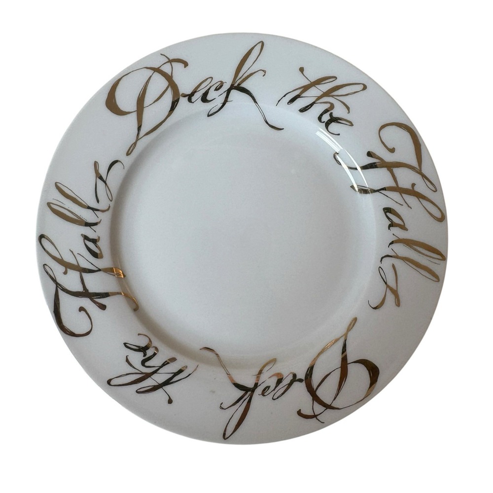 Set Of 4 Deck The Halls- Salad Plates designed by Rosanna. 8" Dia